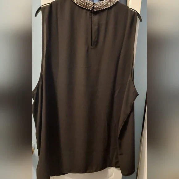 Black Chiffon with jeweled neckline - Picture 2 of 4